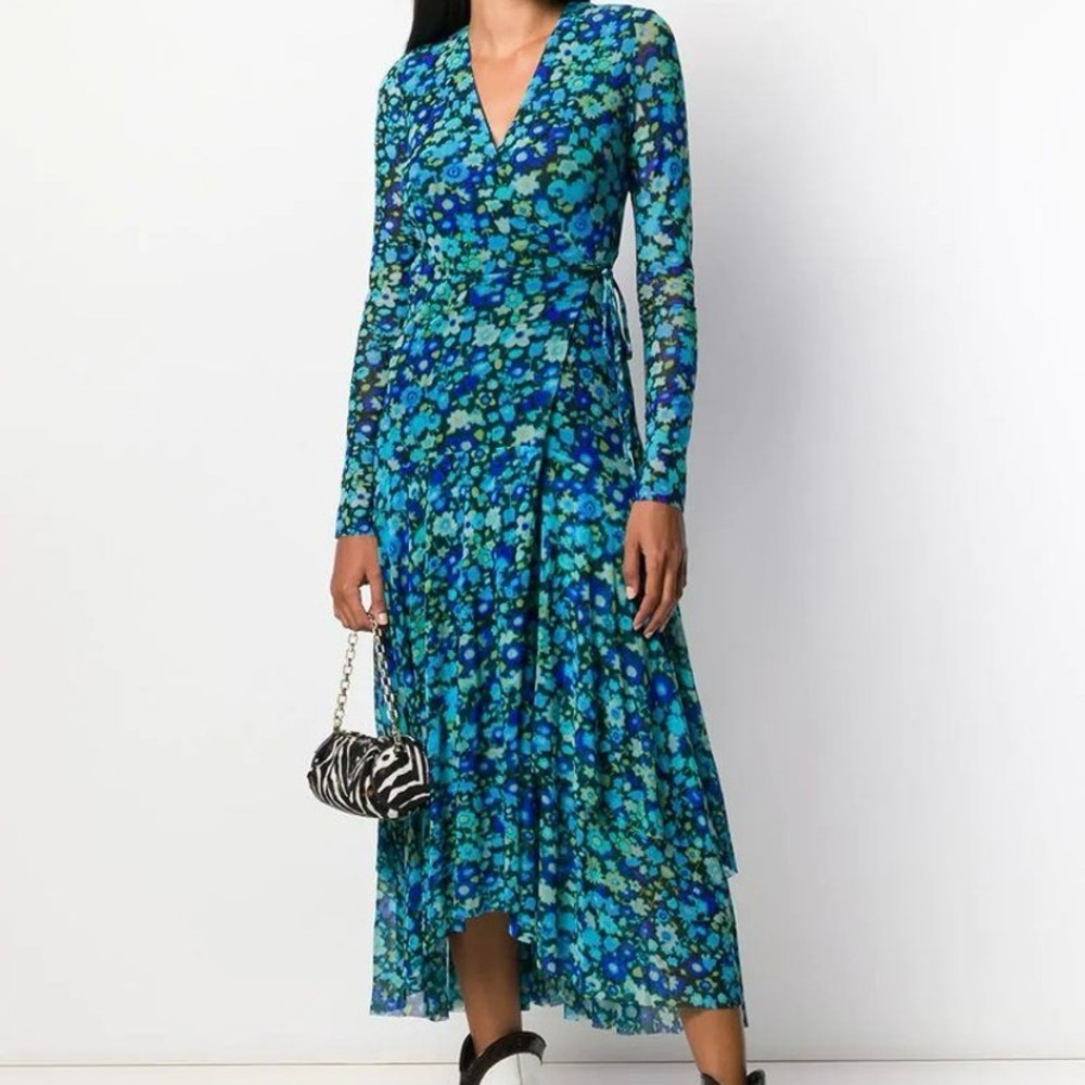 Ganni Blue Floral Dress
